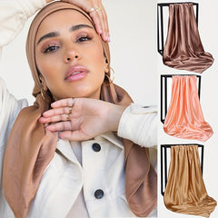 Solid Satin Hijab Scarf Silk Scarf Women Head Scarf Wraps