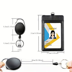 Retractable Buckle PU Card Holder Cover