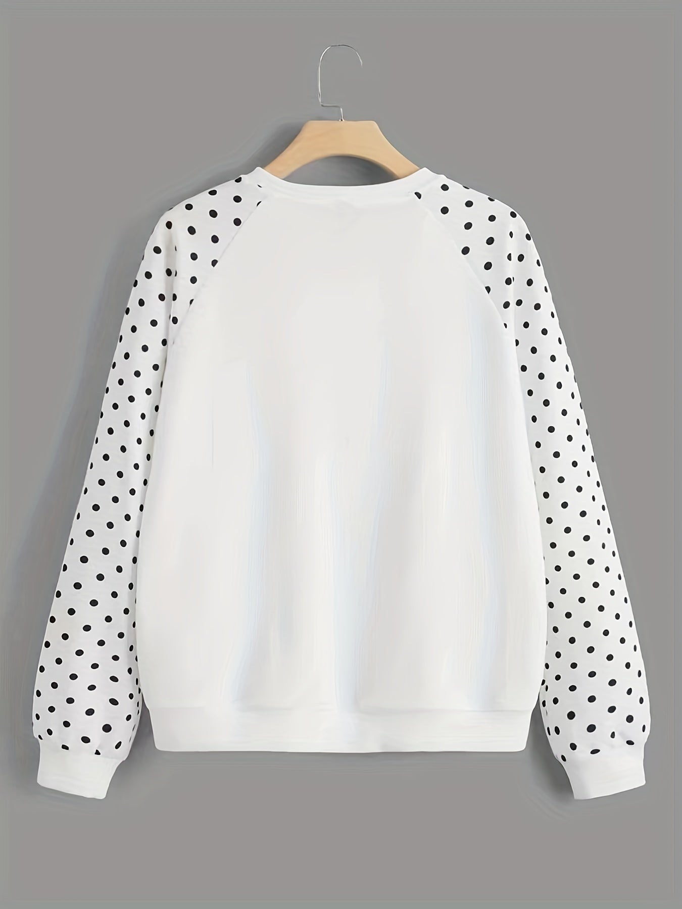 Polka Dot Pullover Sweatshirt for Women