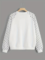 Polka Dot Pullover Sweatshirt for Women