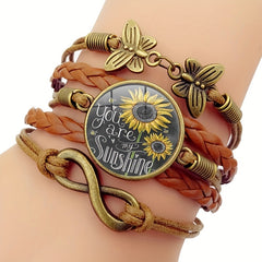 Vintage Butterfly Infinity Symbol Time Gemstone Bracelet