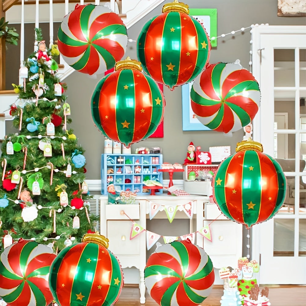 3pcs 27in Christmas Hanging Ball Aluminum Film Balloon Outdoor Decoration
