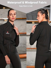 Women's Sauna Sweat Suit Waist Trainer Slimming Body Shaper Long Sleeve