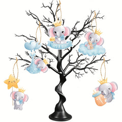 5 Piece Baby Shower Elephant It's A Boy Hanging Ornaments