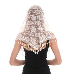 Triangular Lace Veil Prayer Church Veil Women Headcovering Lace Scarf