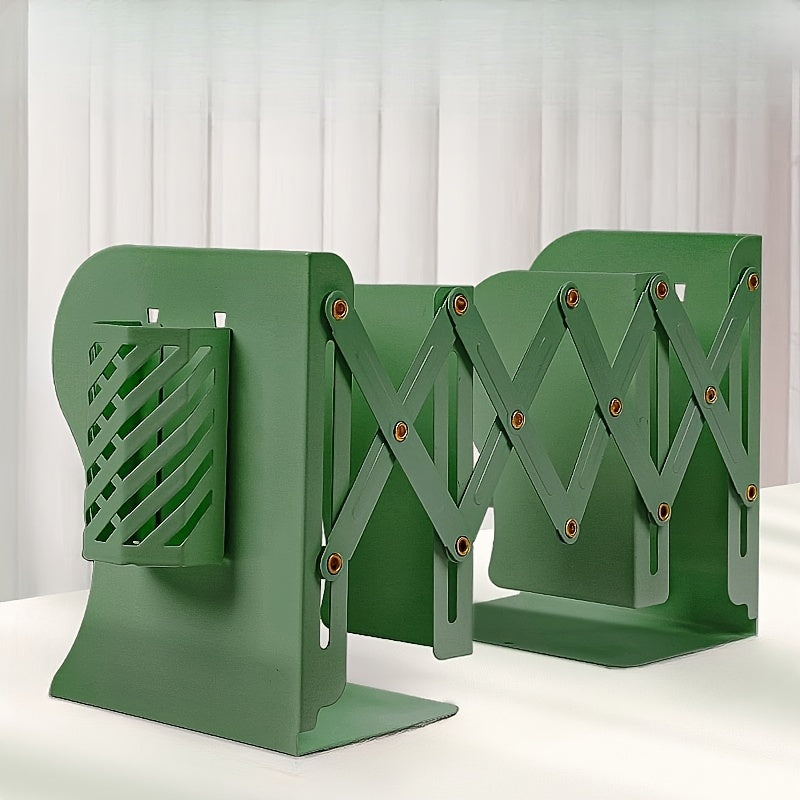 Retractable Book Stand With Pen Holder Desktop Book Storage Rack