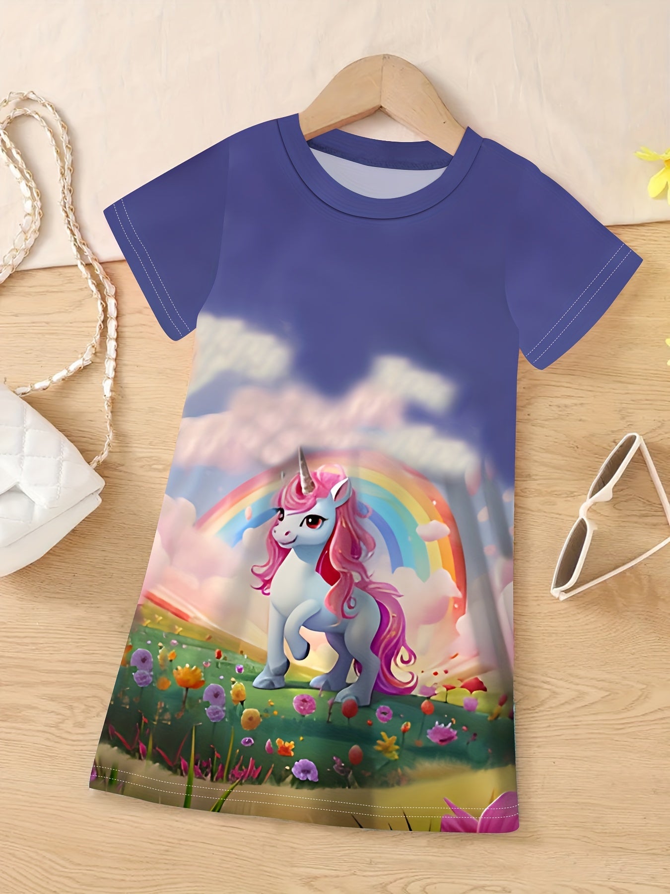 Unicorn Dreamland Short Sleeve Dress for Girls