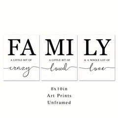 3pcs Family Quotes Wall Art Prints Unframed Home Decoration