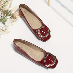 Women's Rhinestone Square Toe Slip On Shoes