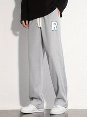 R Graphic Print Men's Loose Sweatpants Jogger Pants