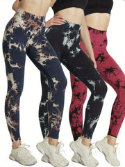 Tie Dye Fitness Gym Leggings High Waist Yoga Pants Women's Activewear