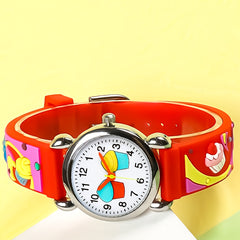 Boys' Elephant Quartz Watch 3D Animal Print Strap Pointer Display
