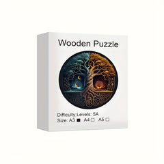 Yin Yang Tree Wooden Jigsaw Puzzles Adult Animal Shaped Pieces