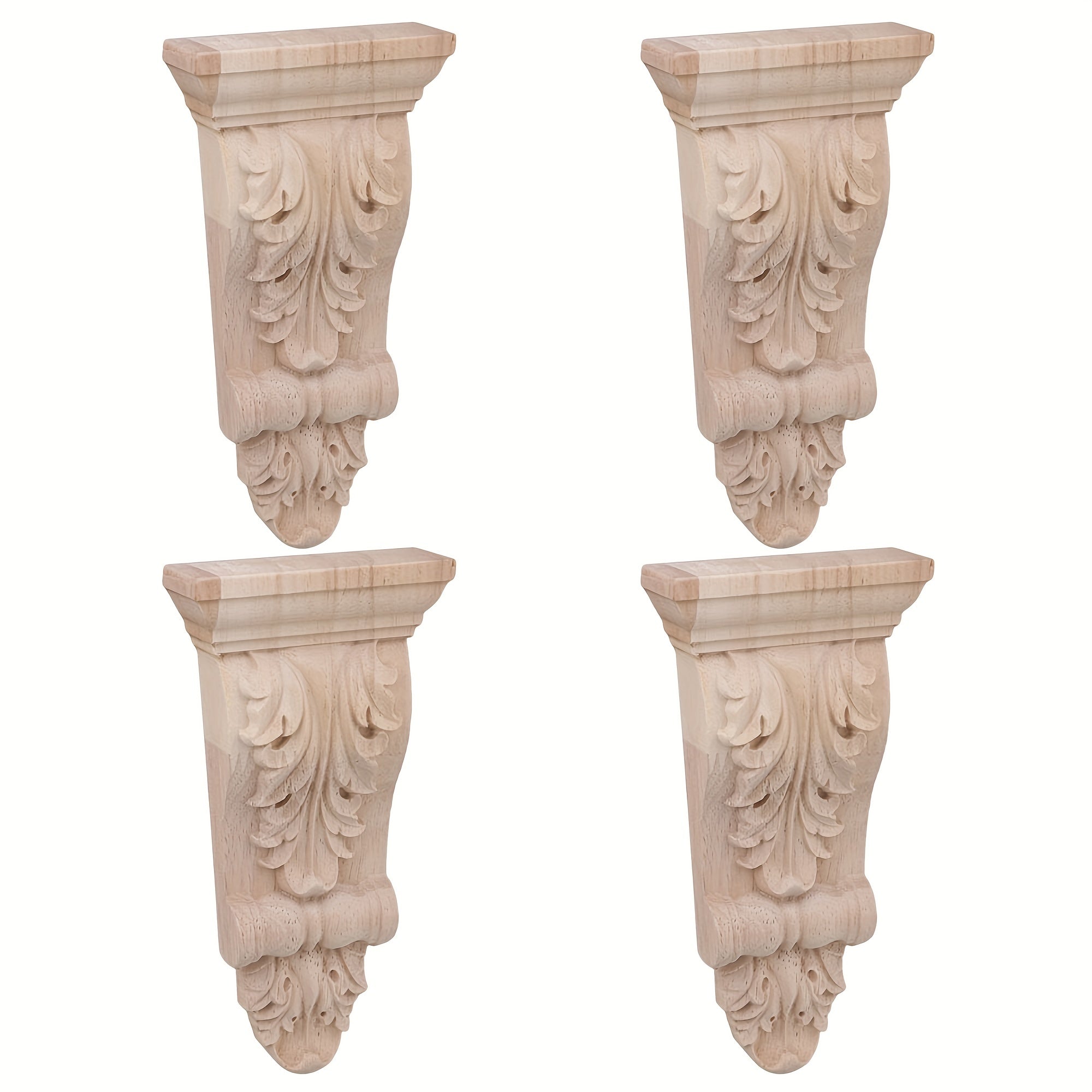 4pcs European Style Wood Carved Onlay Appliqu Frame for Restaurant Decor