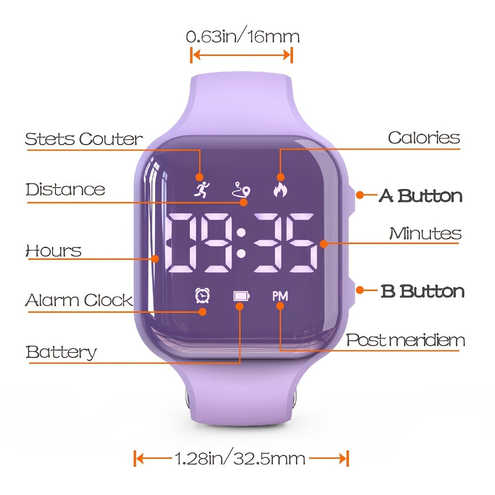 Kids Activity Tracker Watch LED Digital Color Display Alarm Timer Fitness Watch