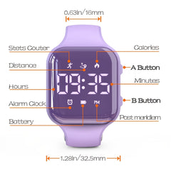 Kids Activity Tracker Watch LED Digital Color Display Alarm Timer Fitness Watch