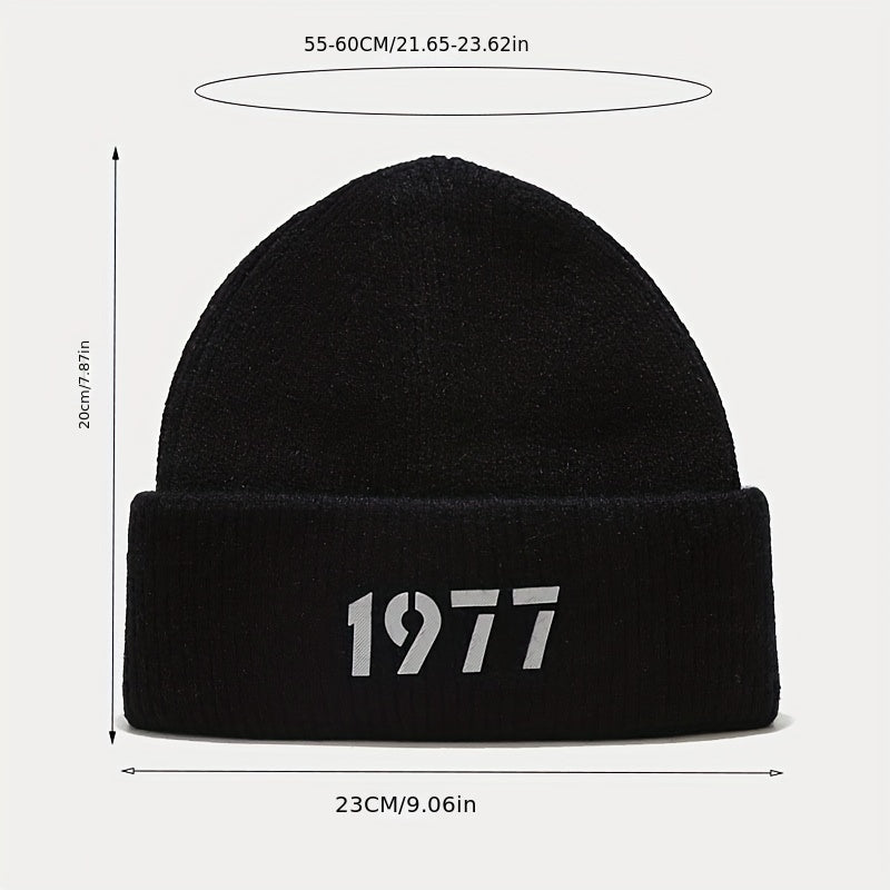 American Retro 1977 Knitted Hat Street Sweet Cooler Casual Hip Hop Autumn Winter