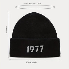 American Retro 1977 Knitted Hat Street Sweet Cooler Casual Hip Hop Autumn Winter