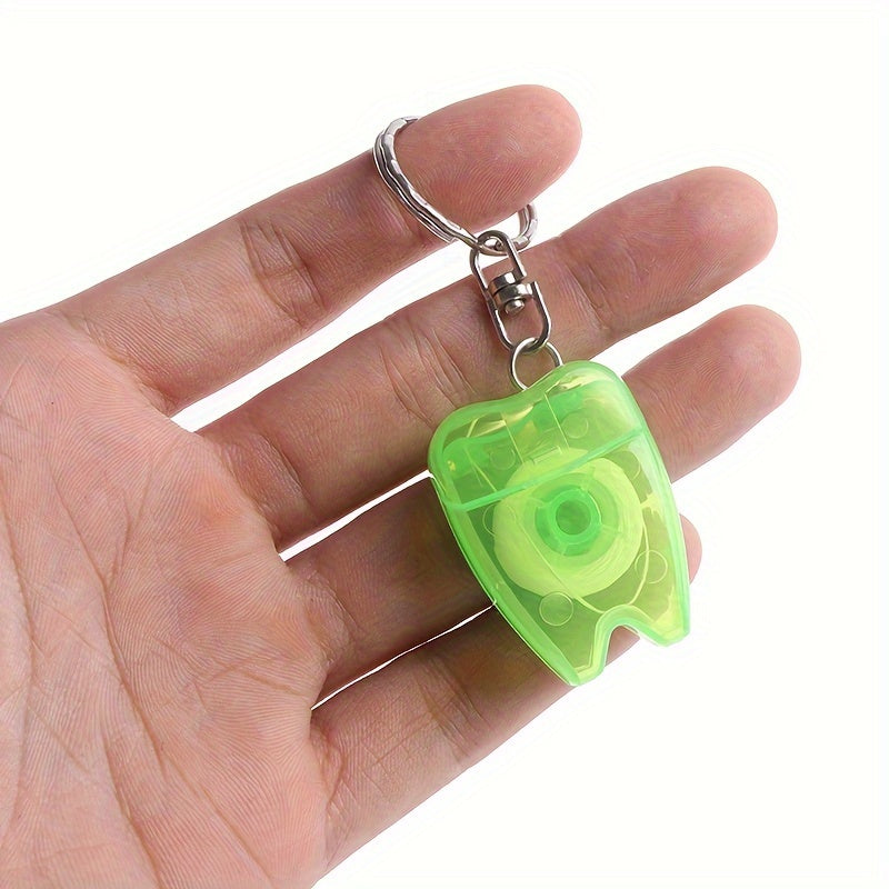 Portable Dental Floss Teeth Cleaning Keychain 15M 49 21Ft Outdoor Camping Travel