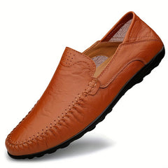 Men's Leather Loafers Comfy Slip On Shoes Non-slip