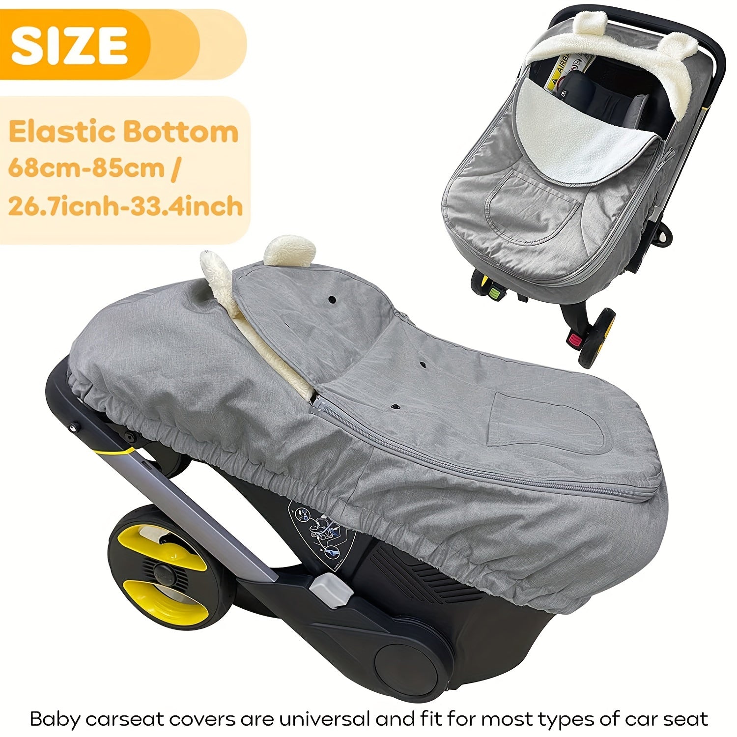 2 in 1 Baby Car Seat Cover Universal Fit Mesh Cover & Window