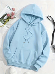 Kangaroo Pocket Hoodie Drawstring Hoodies Sweatshirt Women's Clothing