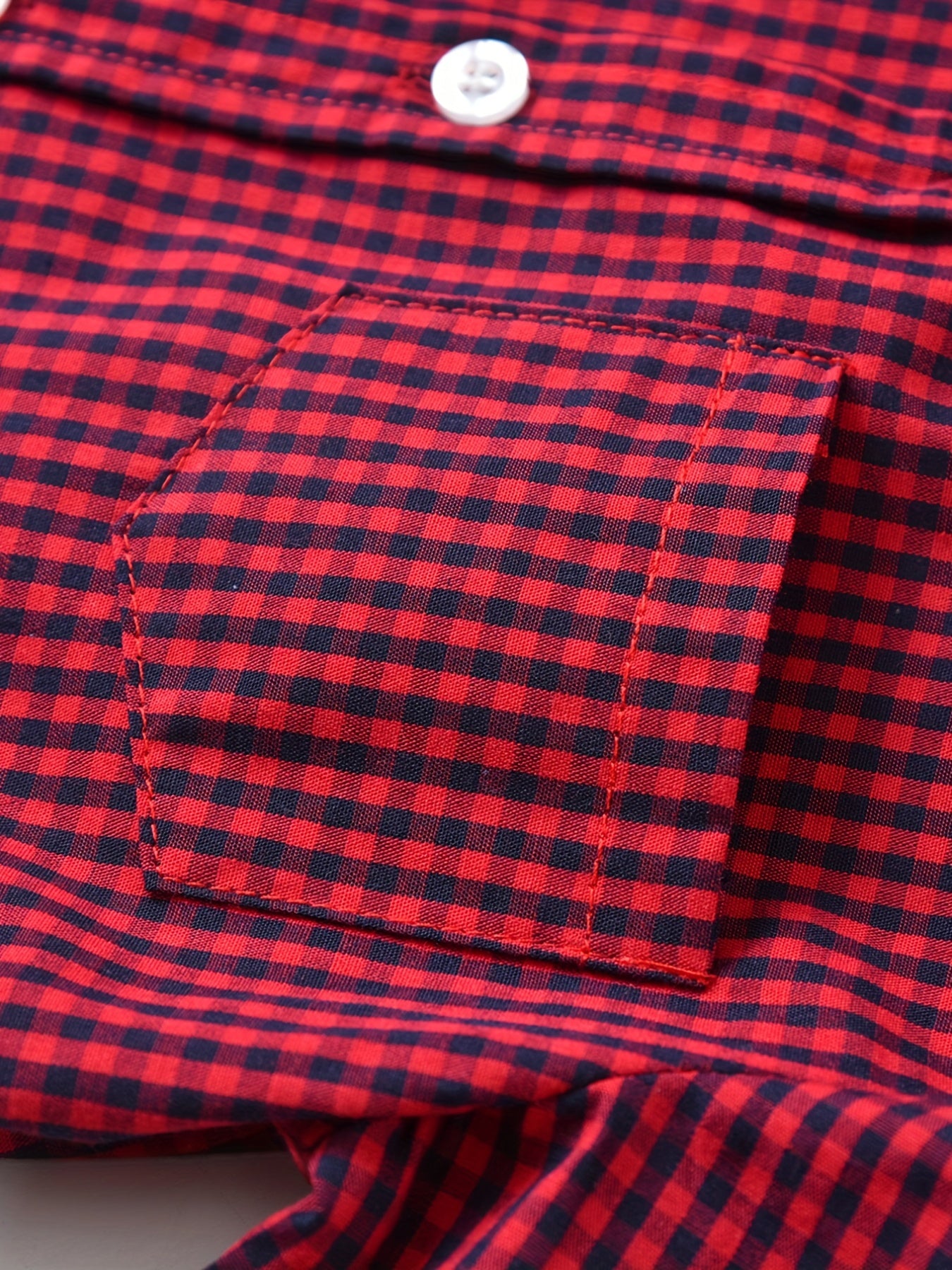 Boys Plaid Shirt & Suspender Shorts Set