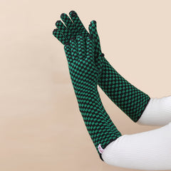 Women's Warm Winter Windproof Gloves - Check Pattern