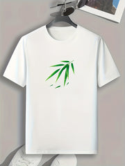 Leaves Print Men's Graphic T-shirt for Summer