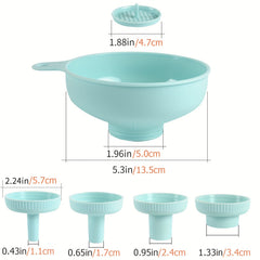 Plastic Wide Mouth Kitchen Funnels Detachable Spout Strainer for Small Bottles