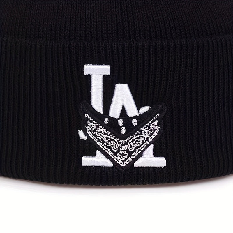 Fashionable Sport Windproof Knit Beanie Hat With 3D Embroidery