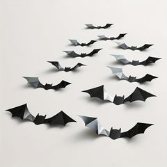 12pcs Halloween Bat Stickers 3D Bat Decorative Stickers Party Decoration
