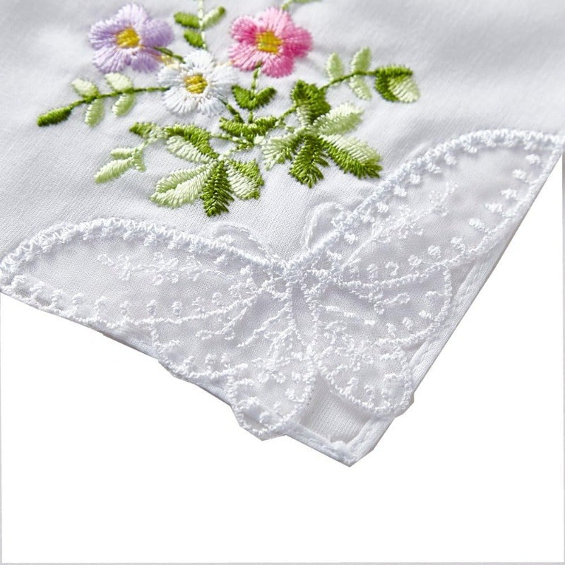 Embroidery Lace Handkerchiefs Set of 6 for Men and Women