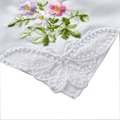 Embroidery Lace Handkerchiefs Set of 6 for Men and Women