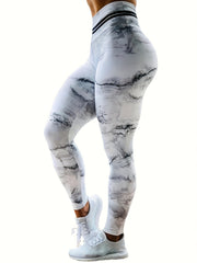 Marble Print Yoga Leggings High Waist Fitness Sports Pants