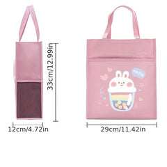 Cartoon Lightweight Large Capacity Tutoring Bag Casual Tote Bag For Girls