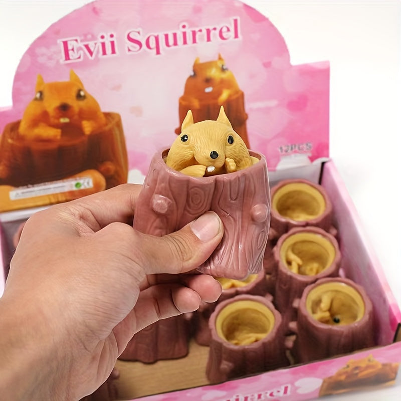 Evil Squirrel Cup Squeeze Vent Decompress Stake Cup Pinch Funny Toy