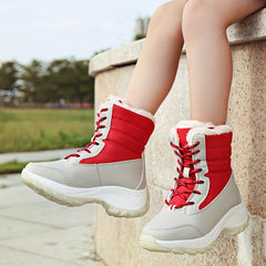 Women's Waterproof Plush Inner Snow Boots Winter Mid tube Boots
