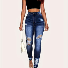 Ripped High Rise Skinny Jeans
