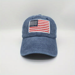 Sunshade Adjustable Baseball Cap with American Flag Embroidered