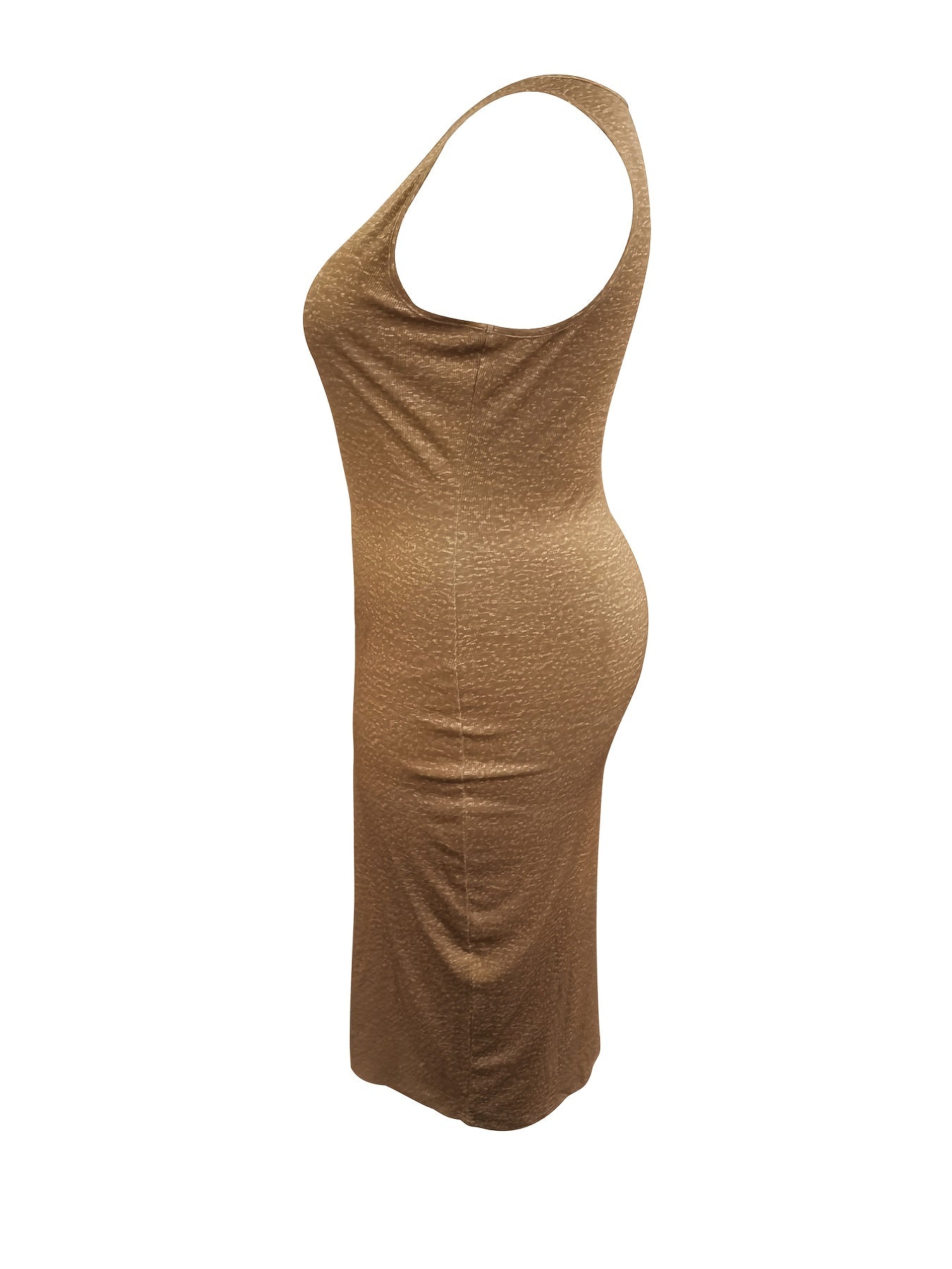 Solid Notched Neck Bodycon Tank Dress