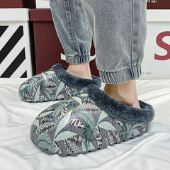Men's Tropical Graffiti Plush Slippers