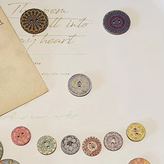 Round Vintage Wooden Buttons Mix for Sewing Crafting DIY