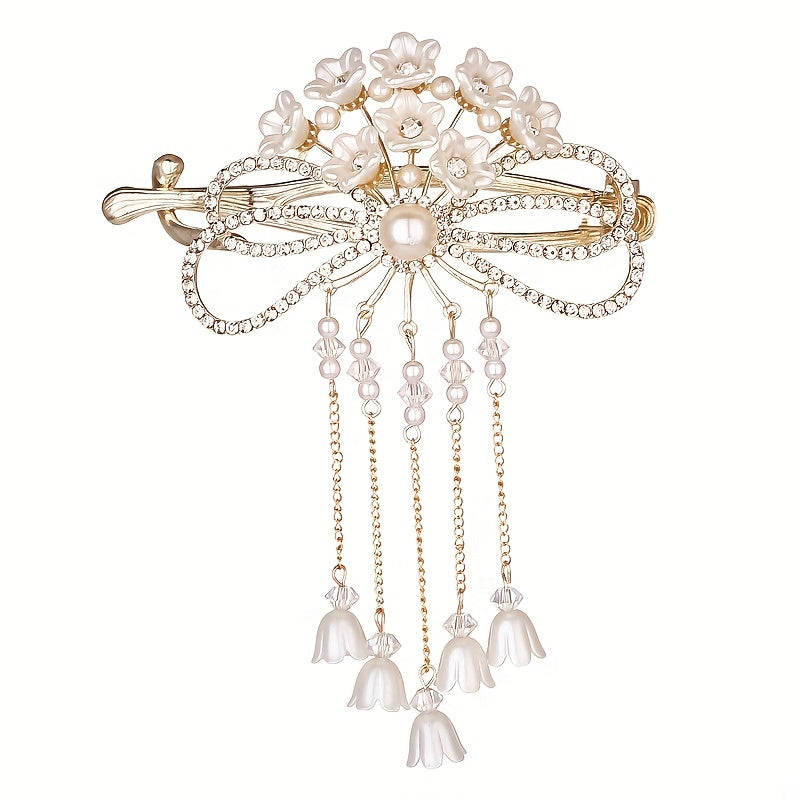 Lily Of The Valley Flower Tassel Twist Clip Hair Accessory