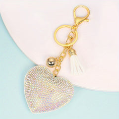Sparkling Diamond Love Key Chain Pendant for Women's Bags