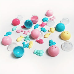 10pcs 32mm Transparent Cartoon Twist Egg Toys for Kindergarten and Game Halls