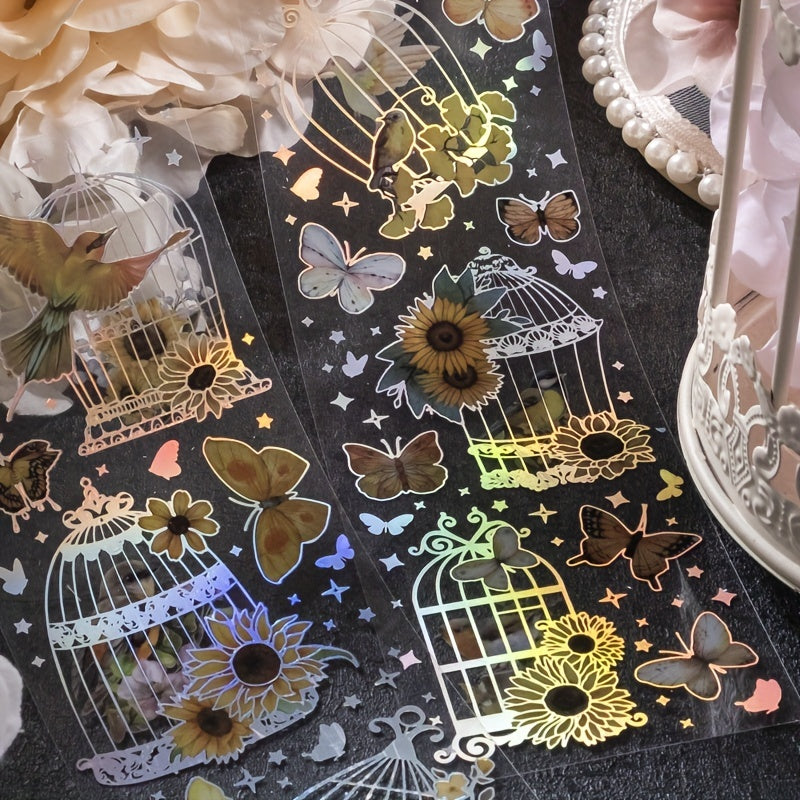 2pcs Butterfly Birdcage Stickers - Creative Wall Decor