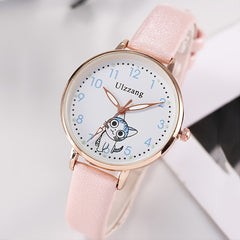 2pcs Girls Watch & Rabbit Pendant Bracelet Set Children's Gift