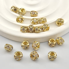 20 Pcs Round Beads Inlaid Rhinestone for DIY Jewelry Making