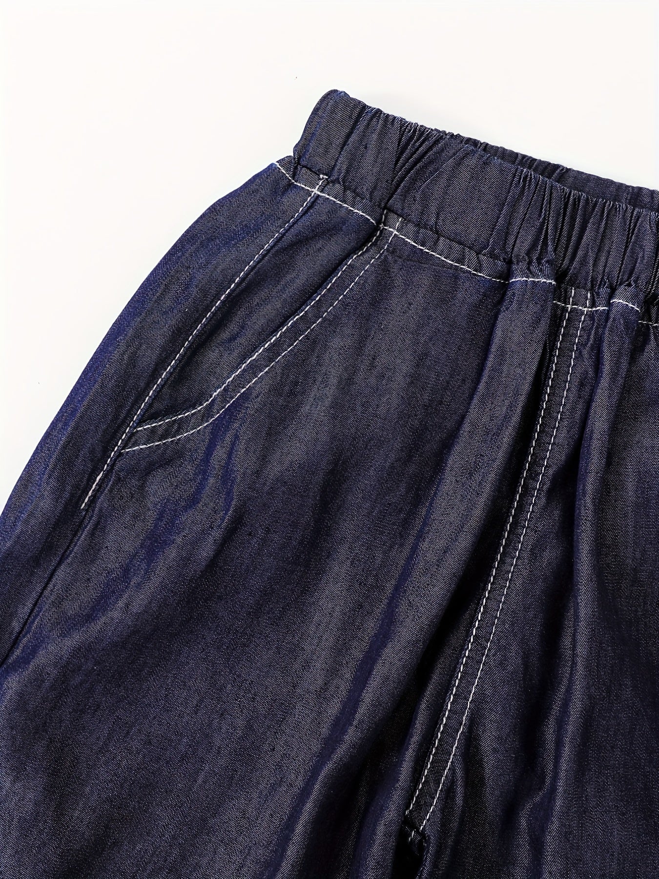 Girls Soft & Thin Denim Shorts Elastic High Waist Summer Style